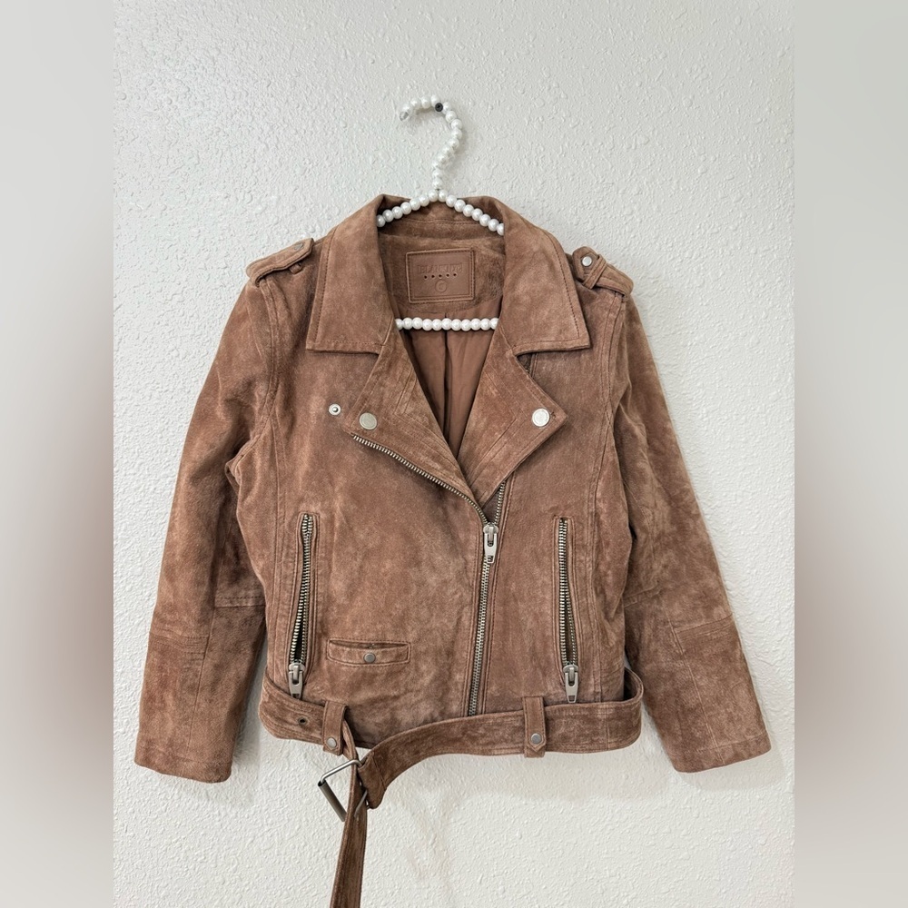 BLANKNYC Morning Suede Moto Jacket French Taupe Sz S - Picture 3 of 11